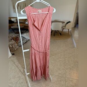 Max Studio Red Gingham Midi Dress